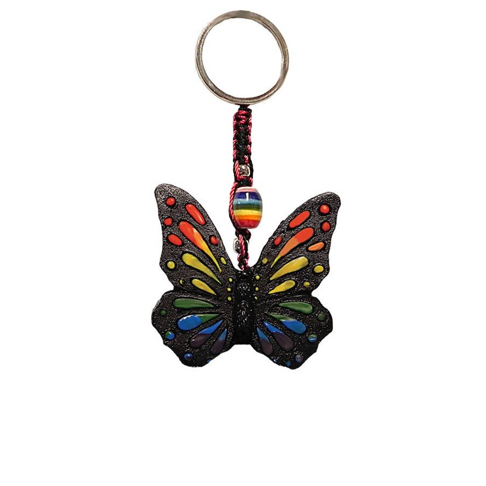 Key Chain Keyring Purse Bag Charm Rainbow Butterfly